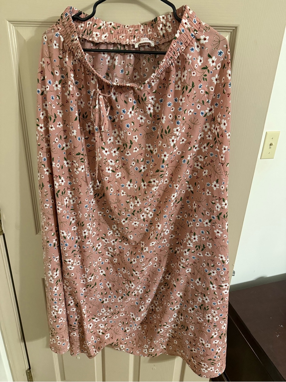 Smocked Waist Floral Maxi Skirt in Dusty Rose